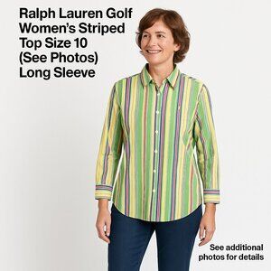 Ralph Lauren Golf Women's Striped Top Size 10 (See Photos) Long Sleeve